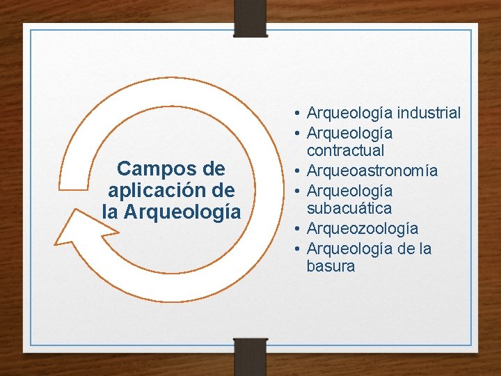 Campos de aplicación de la Arqueología • Arqueología industrial • Arqueología contractual • Arqueoastronomía