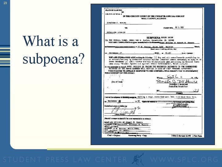23 What is a subpoena? 