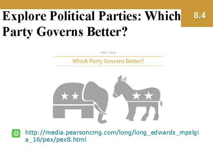 Explore Political Parties: Which Party Governs Better? 8. 4 http: //media. pearsoncmg. com/long_edwards_mpslgi a_16/pex