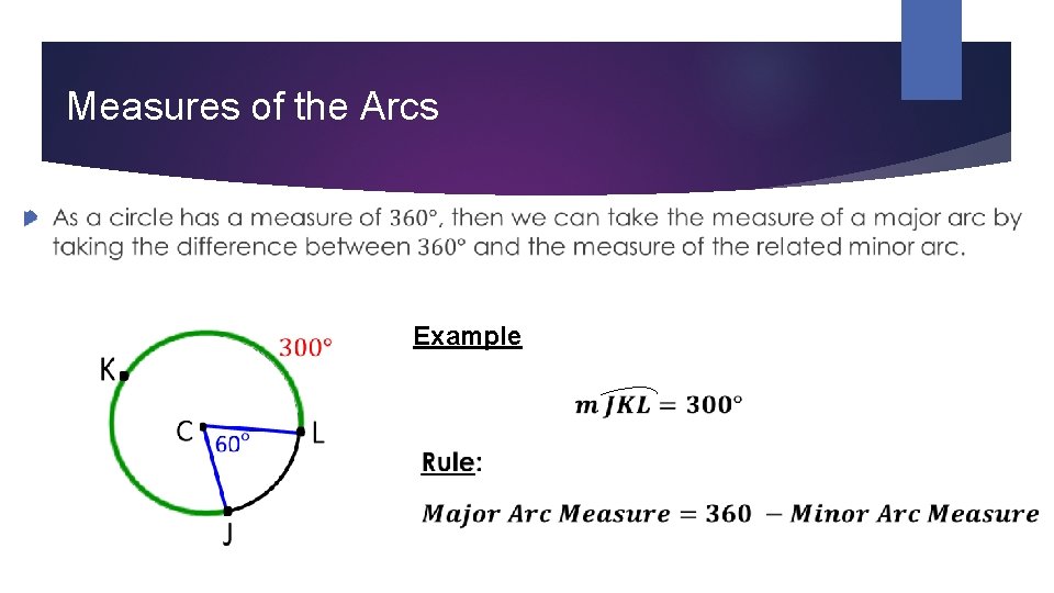 Measures of the Arcs Example 