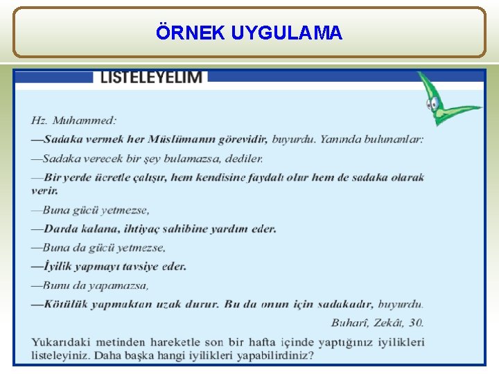 ÖRNEK UYGULAMA 