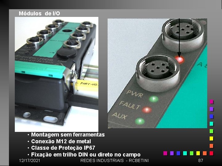 Módulos de I/O • Montagem sem ferramentas • Conexão M 12 de metal •