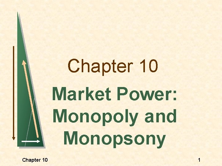 Chapter 10 Market Power: Monopoly and Monopsony Chapter 10 1 