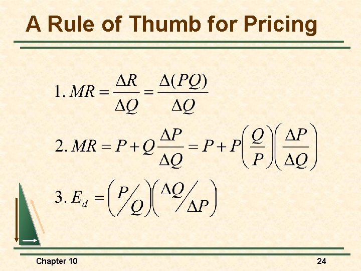 A Rule of Thumb for Pricing Chapter 10 24 