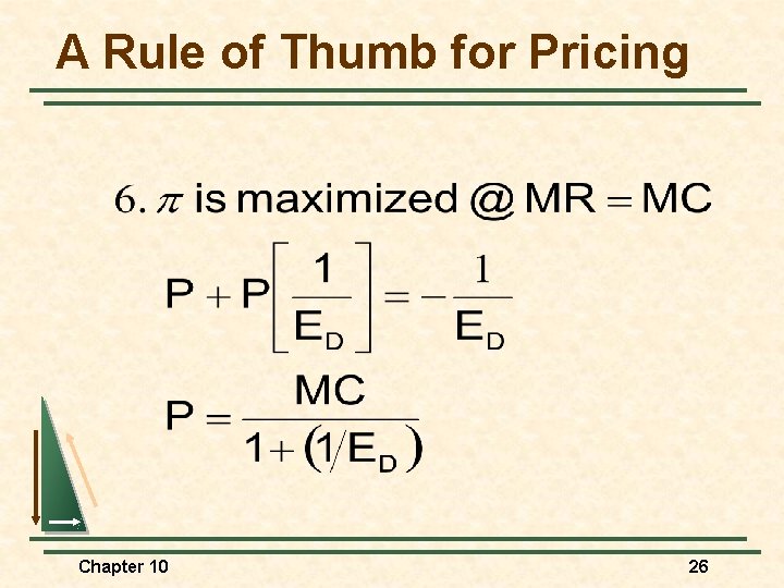 A Rule of Thumb for Pricing Chapter 10 26 