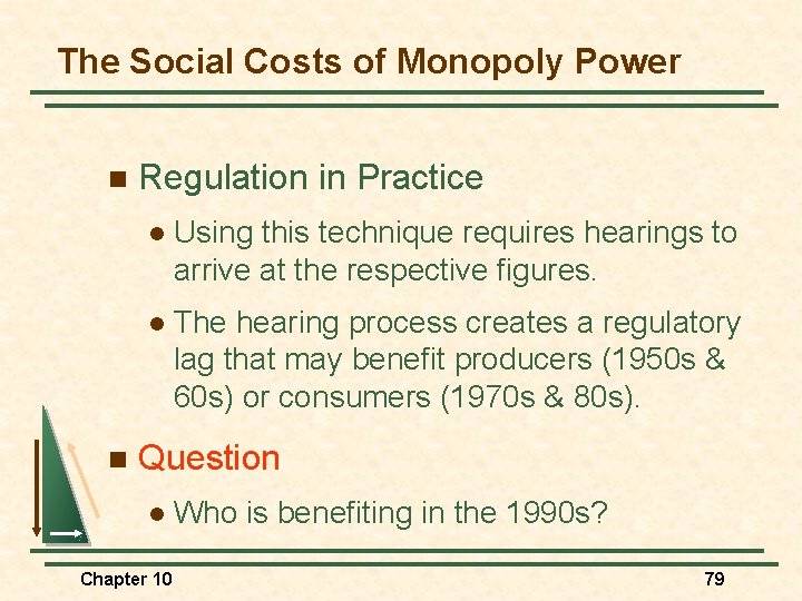 The Social Costs of Monopoly Power n n Regulation in Practice l Using this