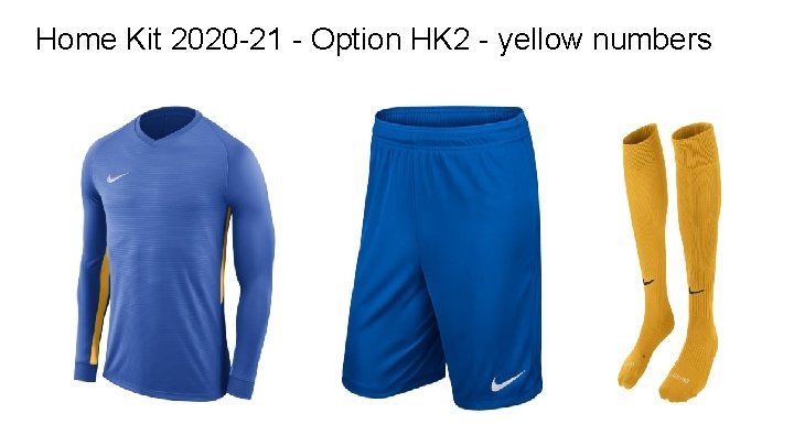 Home Kit 2020 -21 - Option HK 2 - yellow numbers 