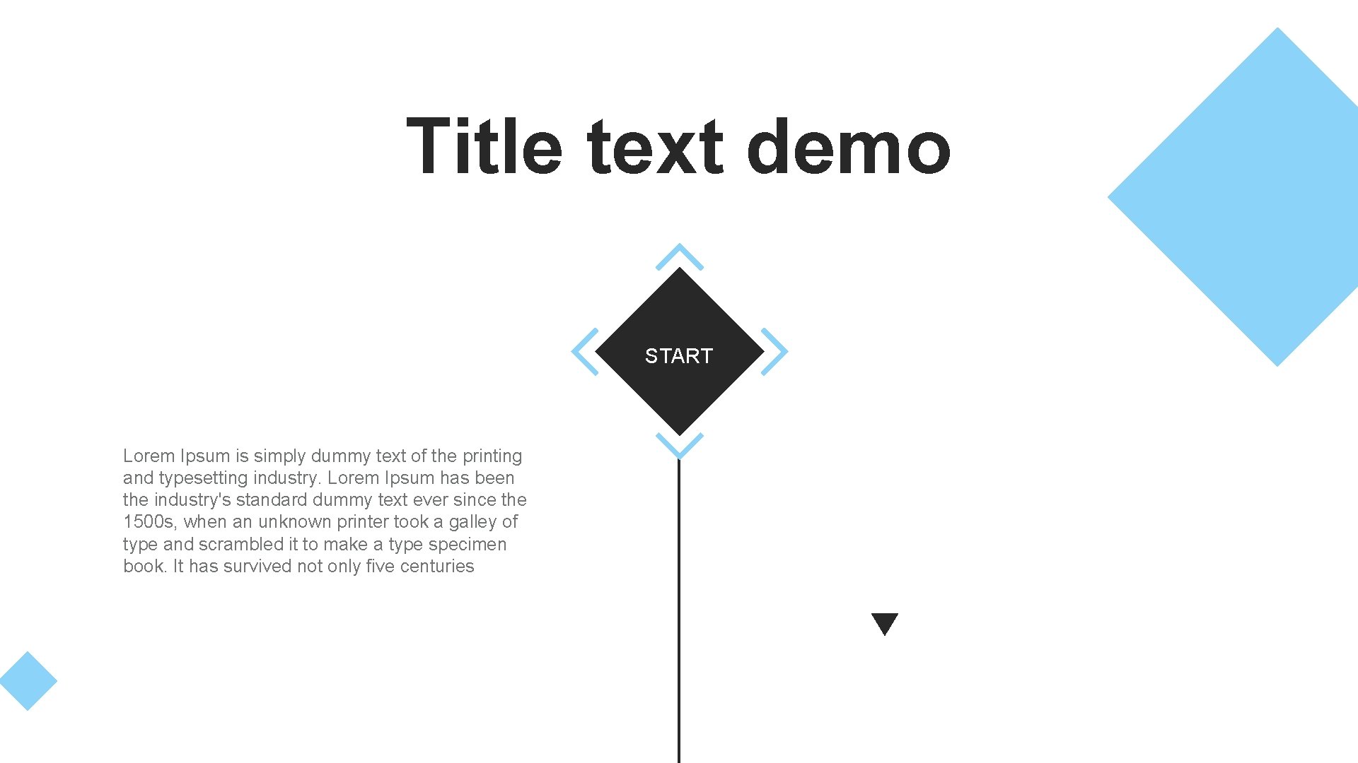 Title text demo START Lorem Ipsum is simply dummy text of the printing and