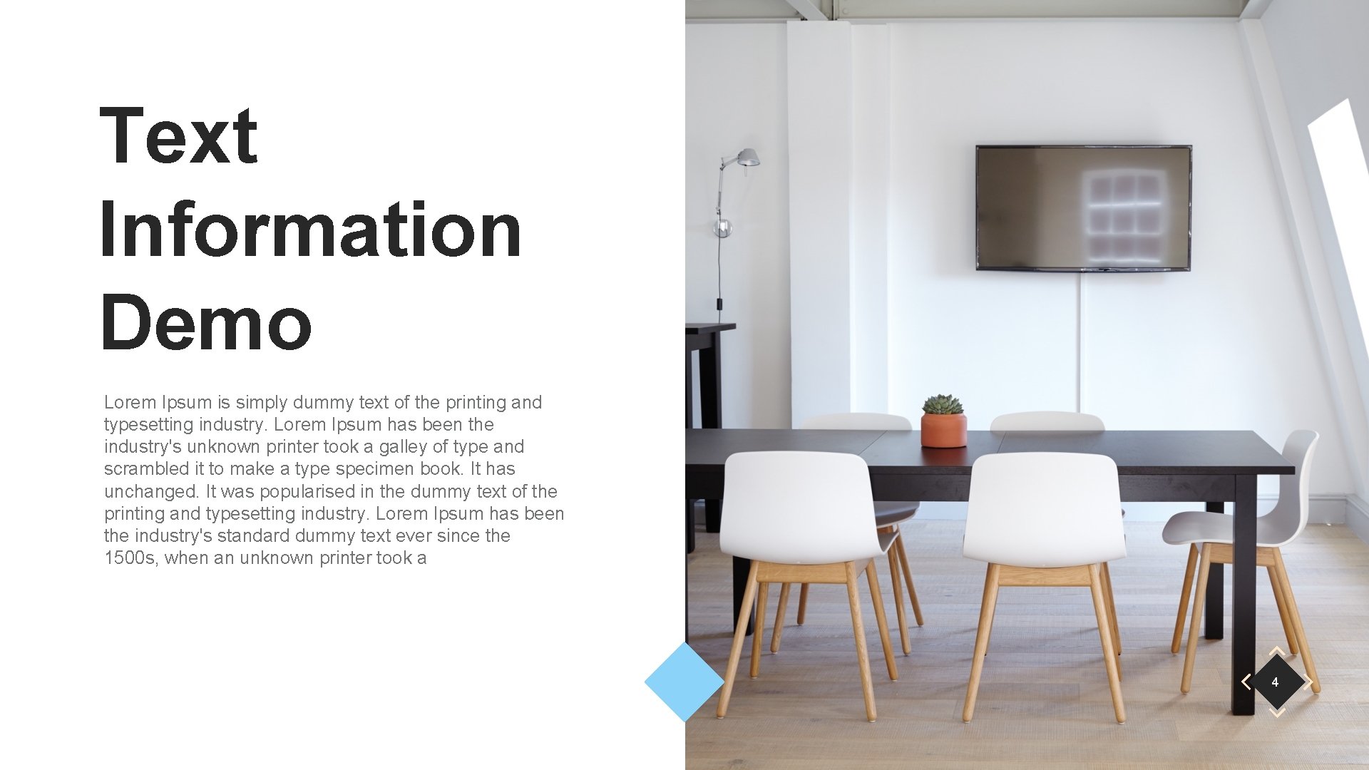 Text Information Demo Lorem Ipsum is simply dummy text of the printing and typesetting