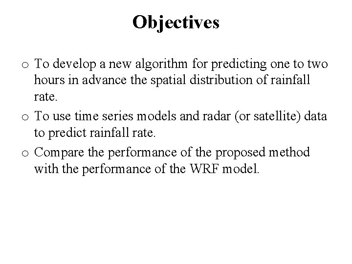 A short term rainfall prediction algorithm Nazario D