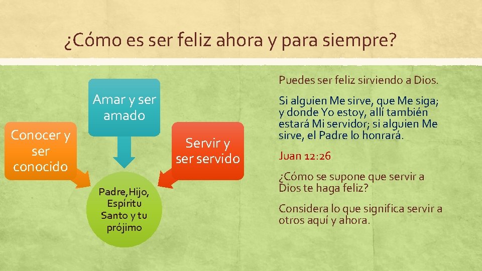 ¿Cómo es ser feliz ahora y para siempre? Puedes ser feliz sirviendo a Dios.