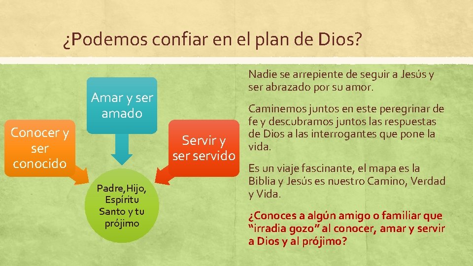 ¿Podemos confiar en el plan de Dios? Nadie se arrepiente de seguir a Jesús