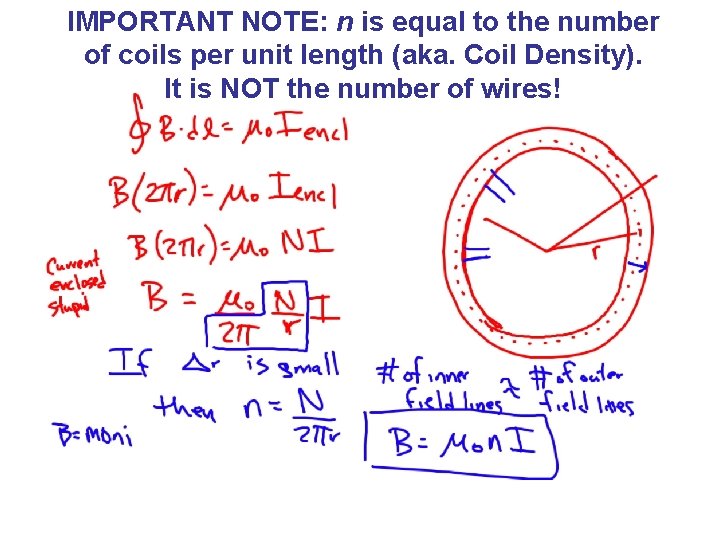 IMPORTANT NOTE: n is equal to the number of coils per unit length (aka.