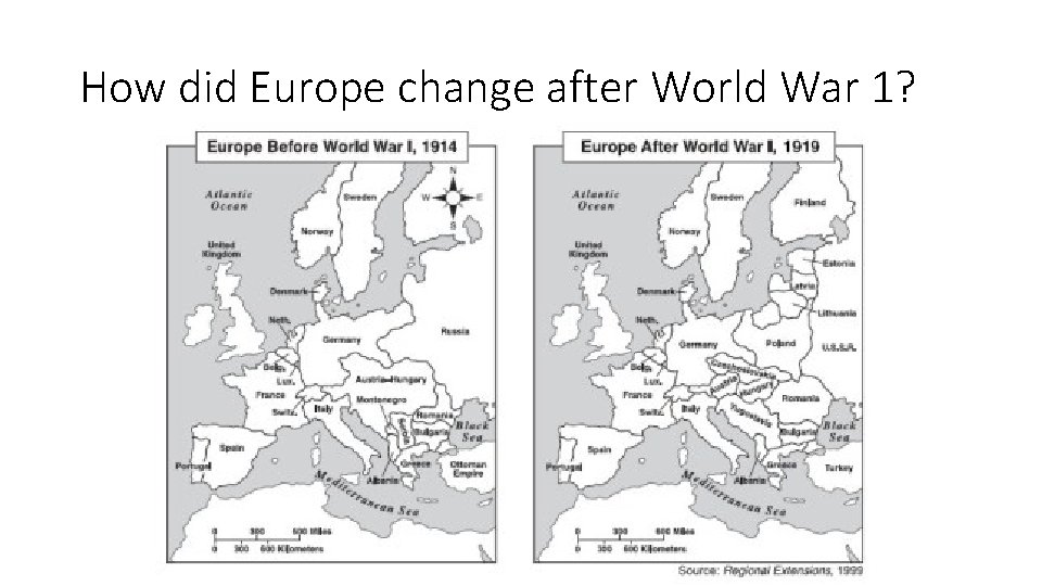 How did Europe change after World War 1? 