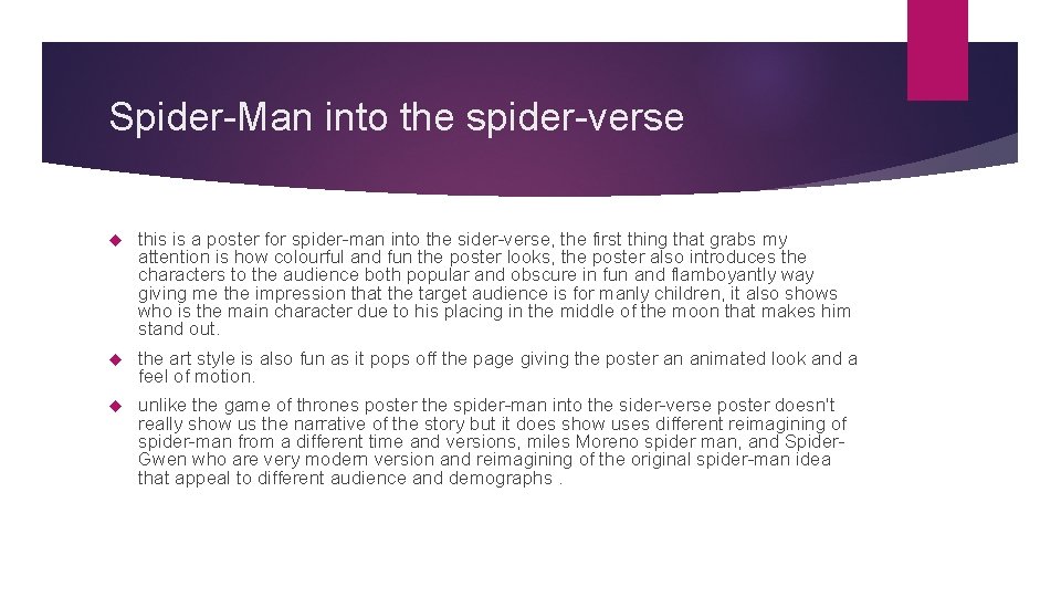 Spider-Man into the spider-verse this is a poster for spider-man into the sider-verse, the