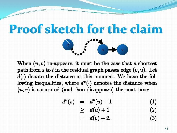 Proof sketch for the claim s u v 44 