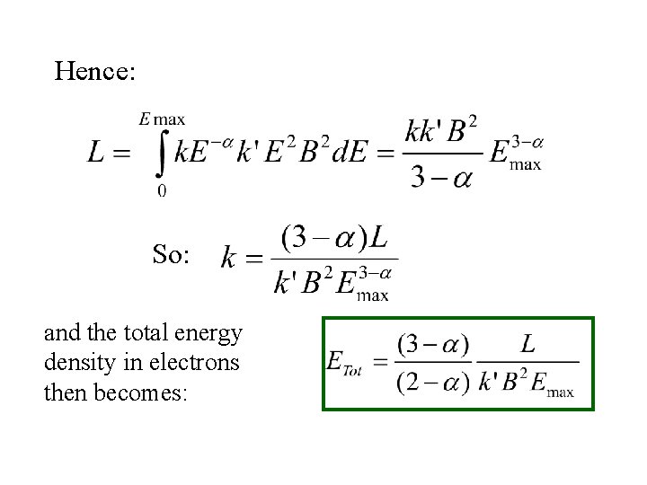 Hence: So: and the total energy density in electrons then becomes: 