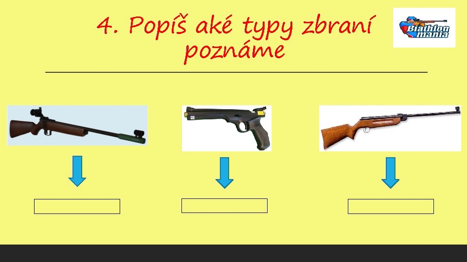 4. Popíš aké typy zbraní poznáme 