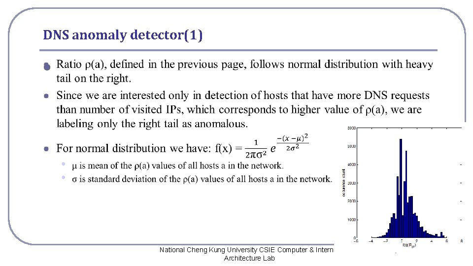 DNS anomaly detector(1) l National Cheng Kung University CSIE Computer & Internet Architecture Lab