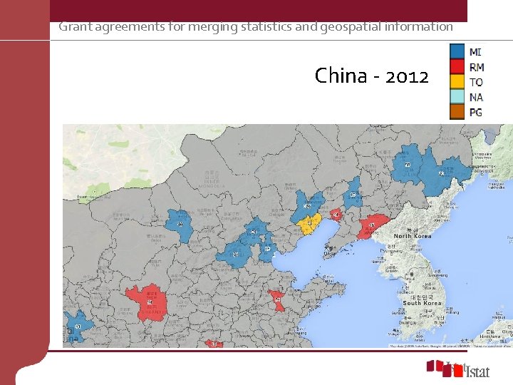 Grant agreements for merging statistics and geospatial information China - 2012 