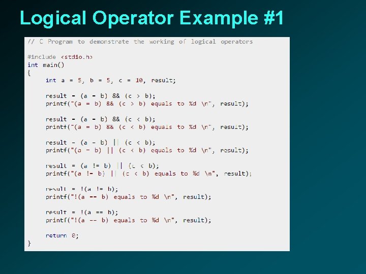 Logical Operator Example #1 