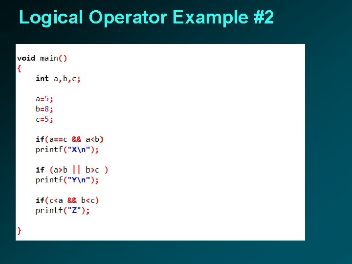 Logical Operator Example #2 