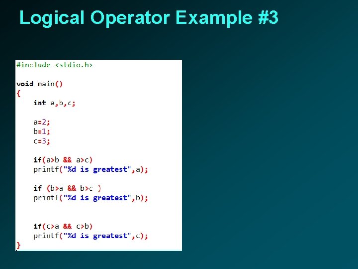 Logical Operator Example #3 