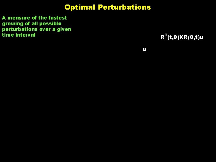 Optimal Perturbations A measure of the fastest growing of all possible perturbations over a