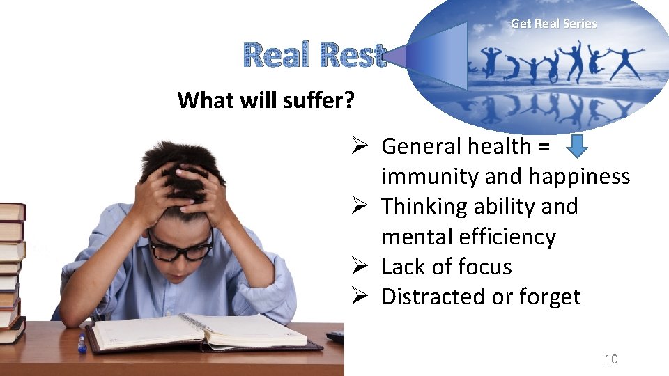 Real Rest Get Real Series What will suffer? Ø General health = immunity and