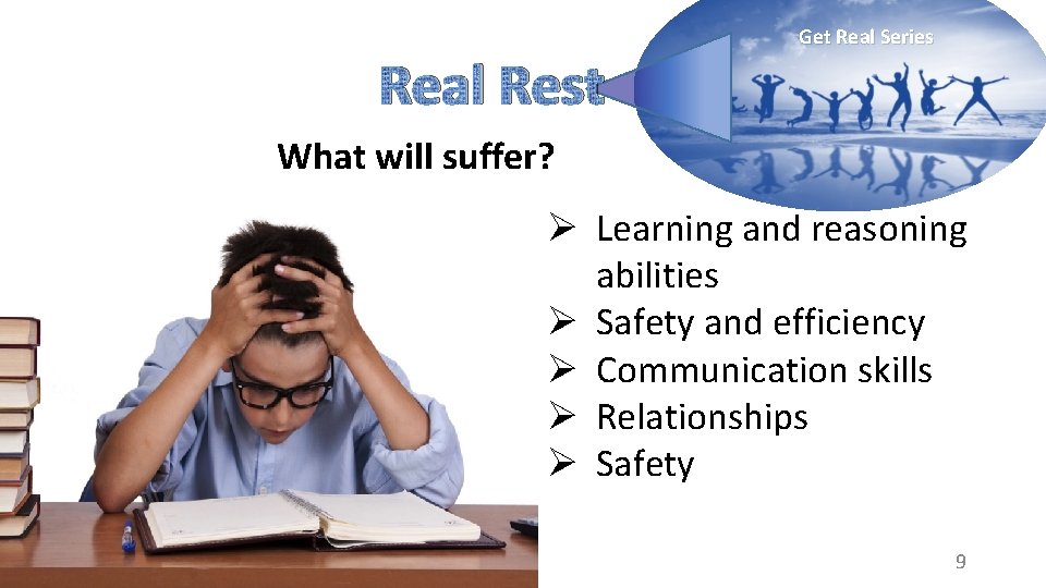 Real Rest Get Real Series What will suffer? Ø Learning and reasoning abilities Ø