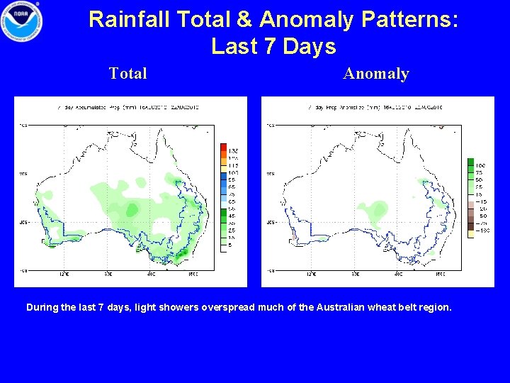 Rainfall Total & Anomaly Patterns: Last 7 Days Total Anomaly During the last 7