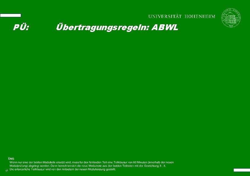 PÜ: 17 Übertragungsregeln: ABWL 