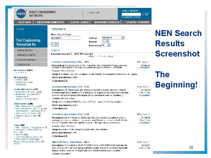 NEN Search Results Screenshot The Beginning! 38 NEN Search Results Screenshot The Beginning! 38