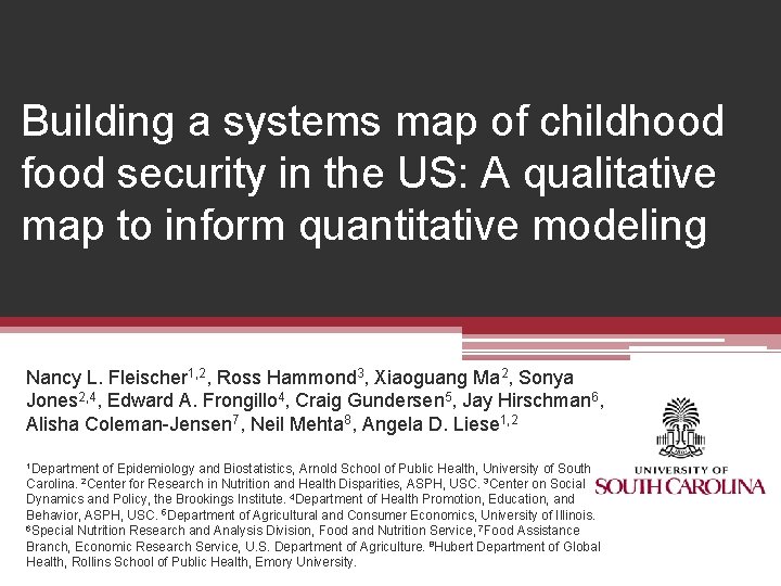 Building a systems map of childhood food security in the US: A qualitative map