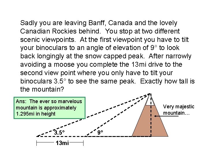 Sadly you are leaving Banff, Canada and the lovely Canadian Rockies behind. You stop