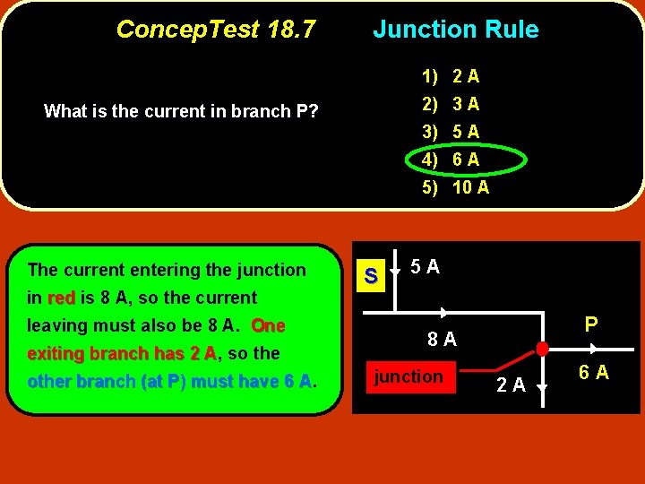 Concep. Test 18. 7 Junction Rule 1) 2 A 2) 3 A What is