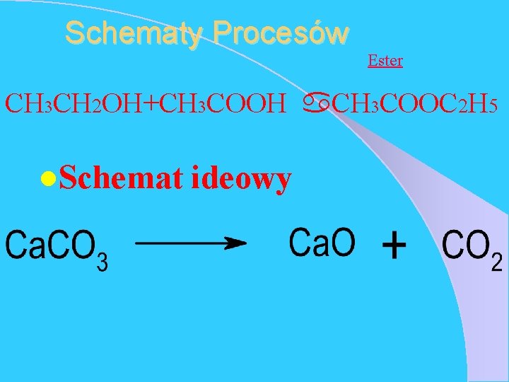 Schematy Procesów Ester CH 3 CH 2 OH+CH 3 COOH a. CH 3 COOC