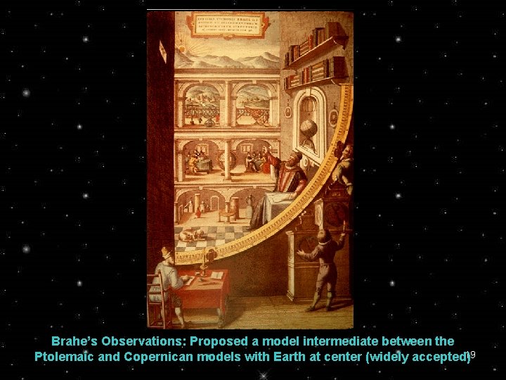 Brahe’s Observations: Proposed a model intermediate between the Ptolemaic and Copernican models with Earth