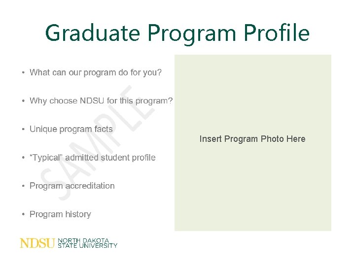 Graduate Program Profile • What can our program do for you? • Why choose