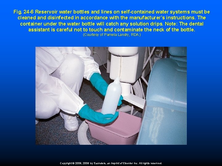 Fig. 24 -6 Reservoir water bottles and lines on self-contained water systems must be