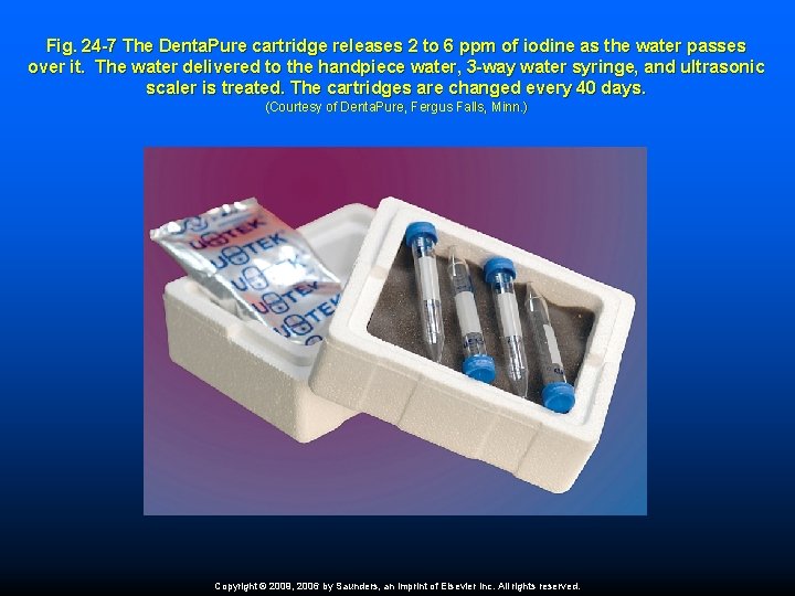 Fig. 24 -7 The Denta. Pure cartridge releases 2 to 6 ppm of iodine