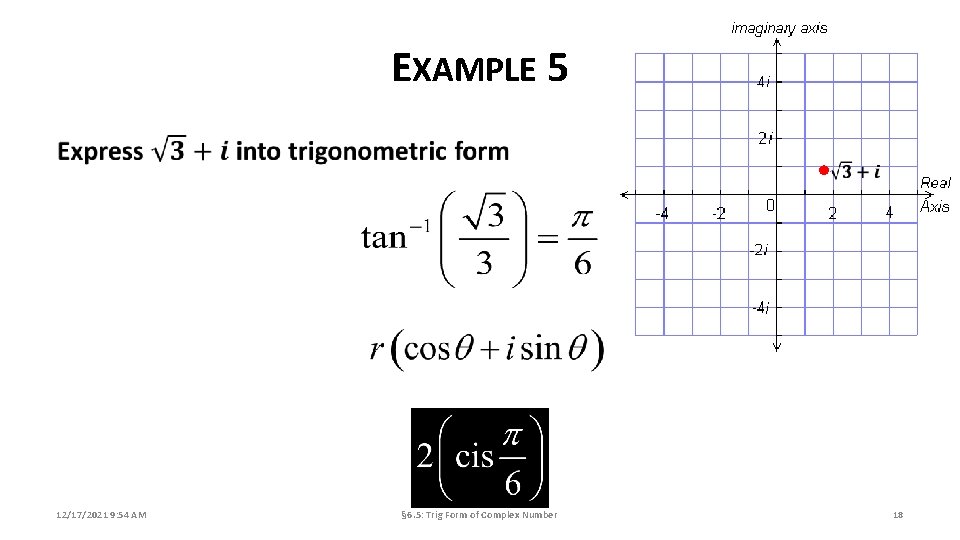 EXAMPLE 5 • 12/17/2021 9: 54 AM § 6. 5: Trig Form of Complex