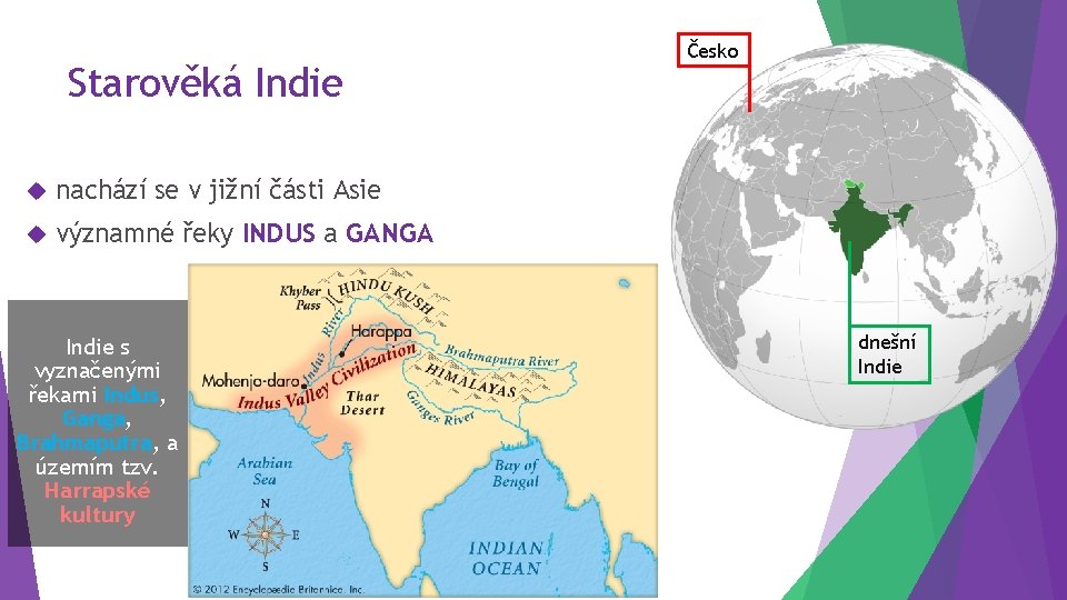 Starověká Indie nachází se v jižní části Asie významné řeky INDUS a GANGA Indie