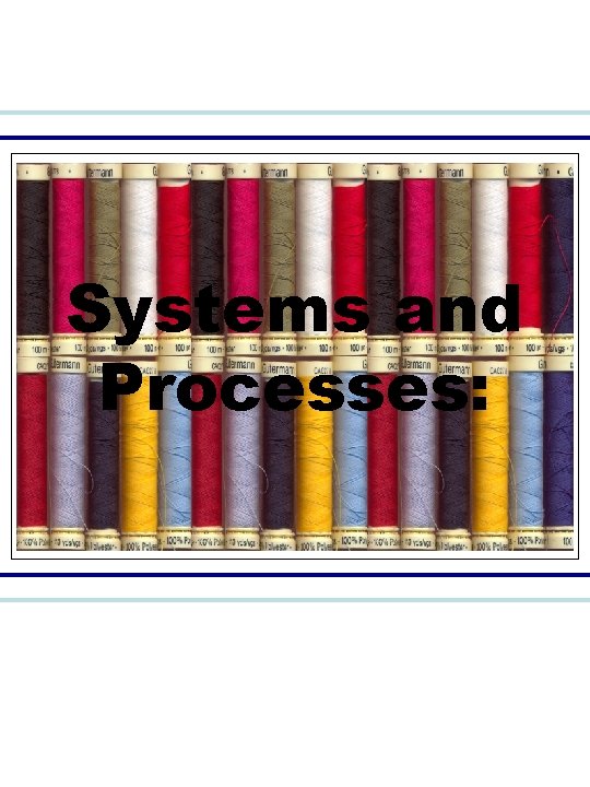 Systems and Processes: 