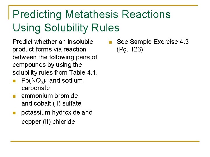Aqueous Reactions and Solution Stoichiometry Section 4 1