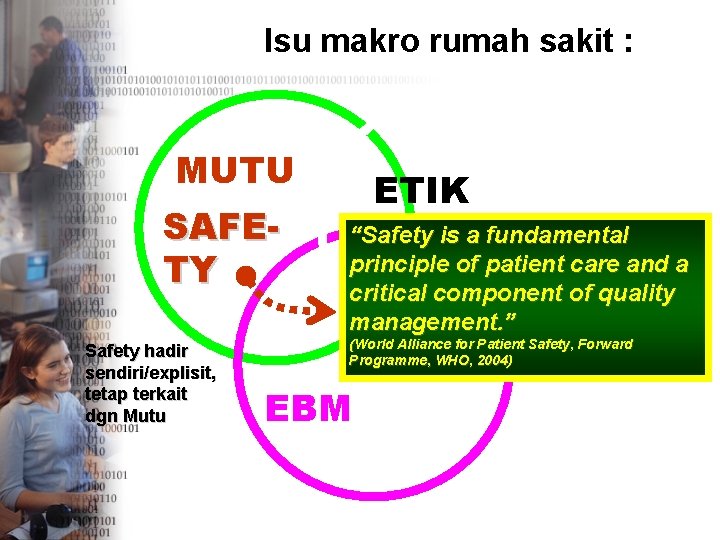 Isu makro rumah sakit : MUTU SAFETY Safety hadir sendiri/explisit, tetap terkait dgn Mutu