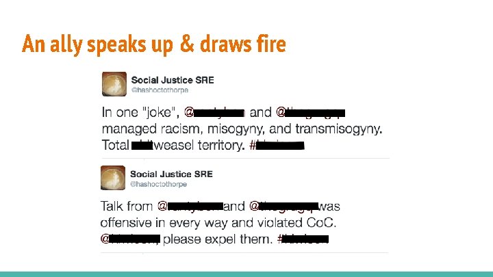 An ally speaks up & draws fire 