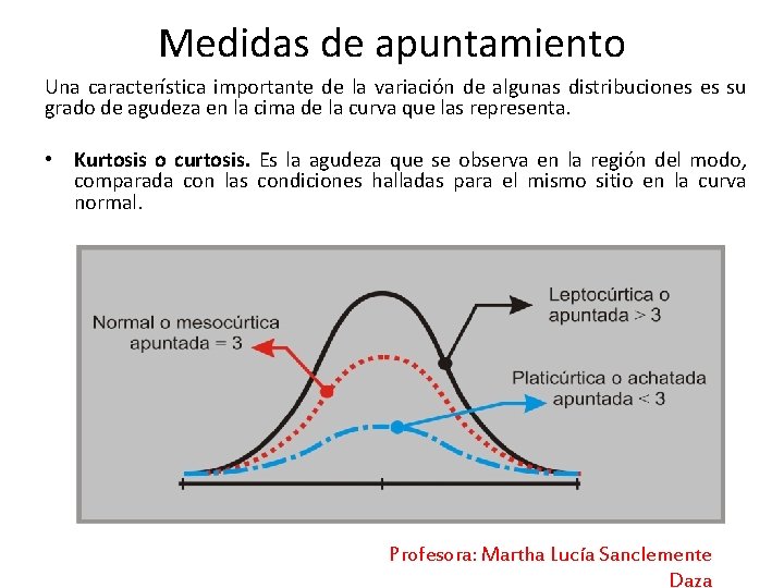 Medidas de apuntamiento Una característica importante de la variación de algunas distribuciones es su