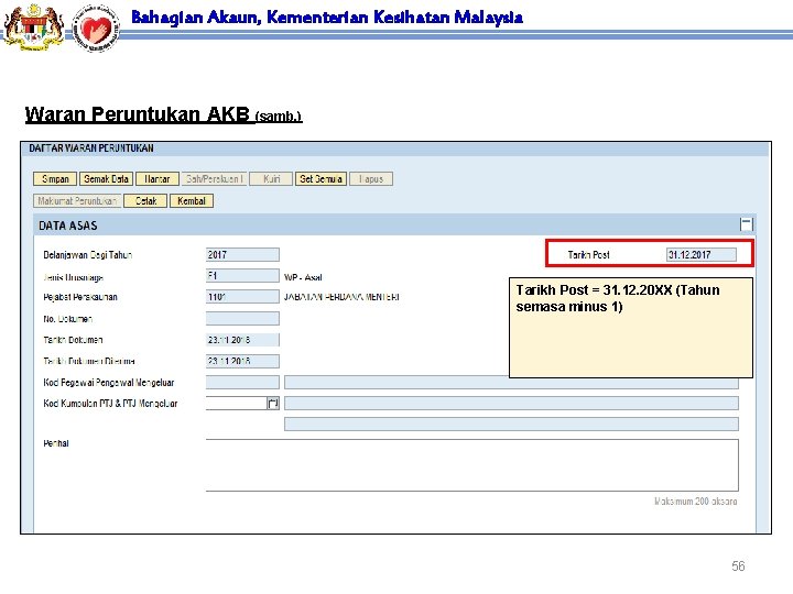 Bahagian Akaun, Kementerian Kesihatan Malaysia Waran Peruntukan AKB (samb. ) Tarikh Post = 31.