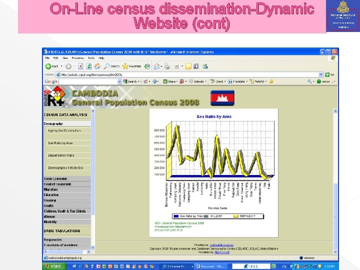 On-Line census dissemination-Dynamic Website (cont) 